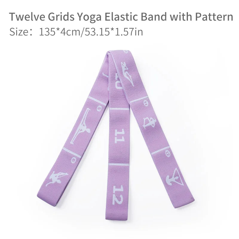 Multi-Functional Slimming Resistance Bands Yoga Strap Elastic Band 8/10/12 Grids for Latin Training, Dance, Pilates, Gymnastics