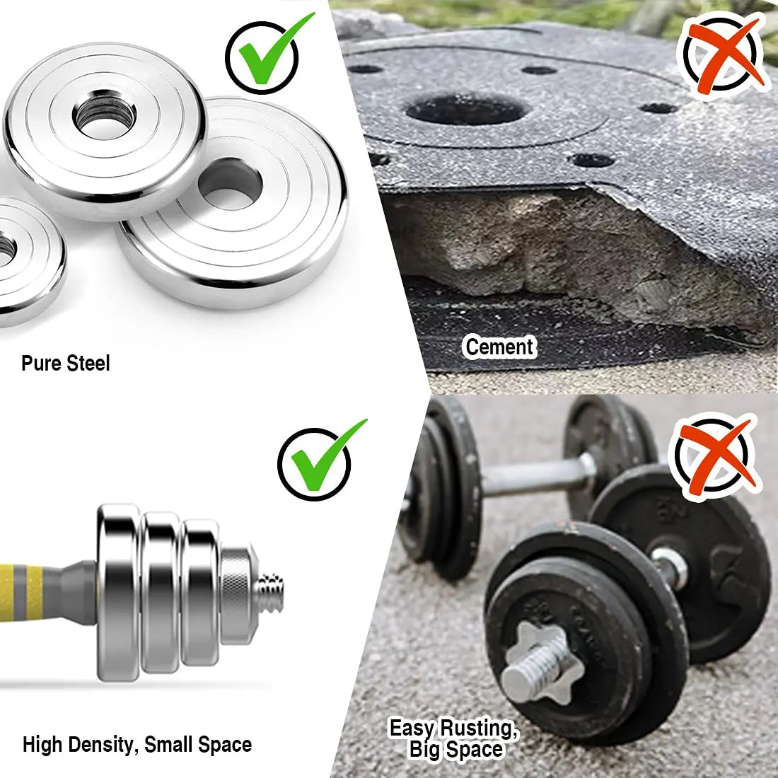 3-in-1 Adjustable Dumbbell Set 44-88 LBS - Barbell & Dumbbells with Connecting Rod for Home Gym Workout