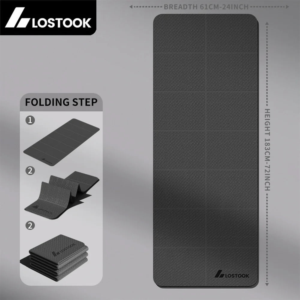 Foldable Yoga Mat 4mm Thick TPE Easy to Store for Travel Exercise Mat for Yoga Pilates Home Workouts and Floor Exercises