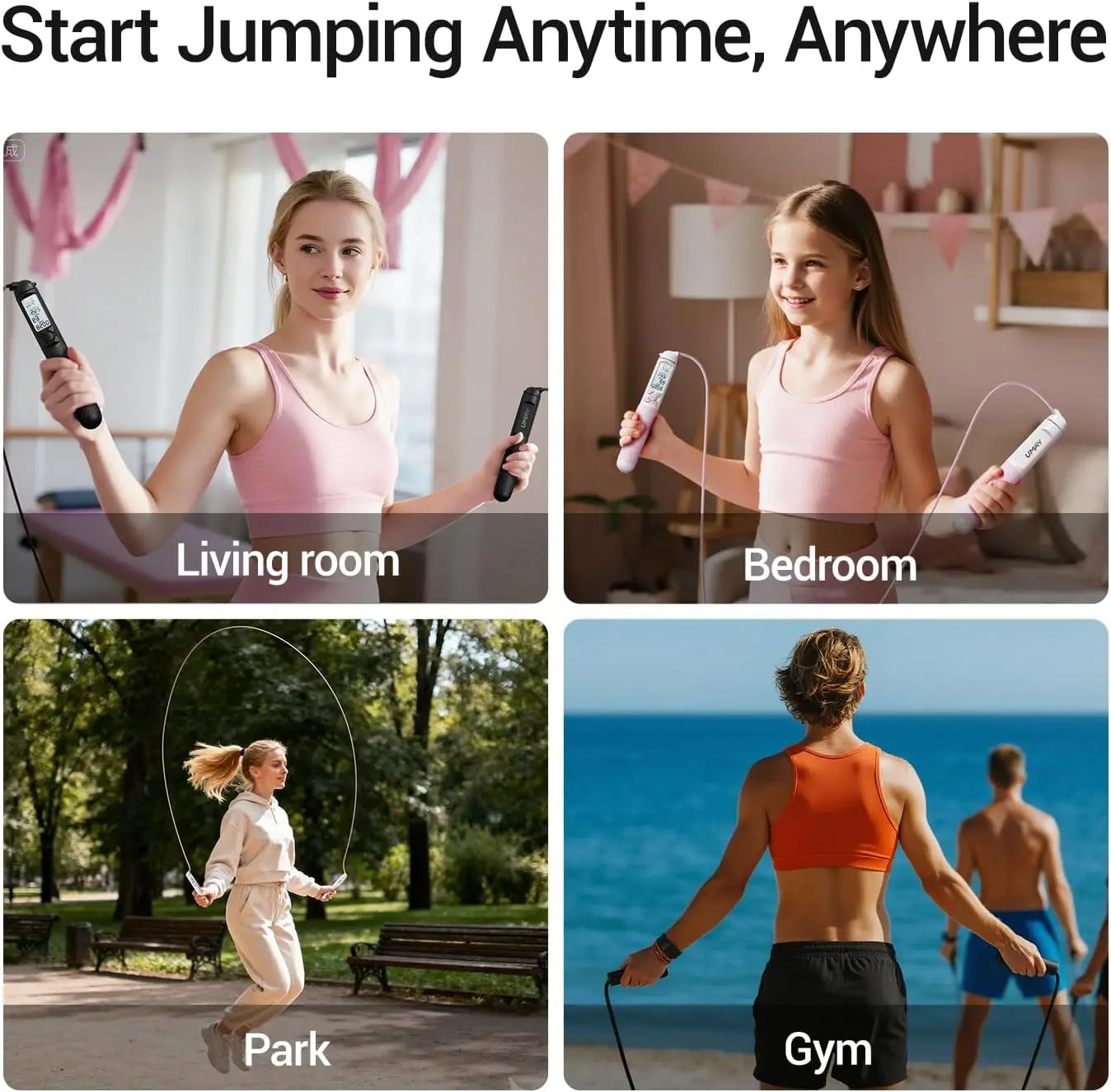 Adjustable Cordless Jump Rope With LCD Counter For Calorie Burn Home Fitness