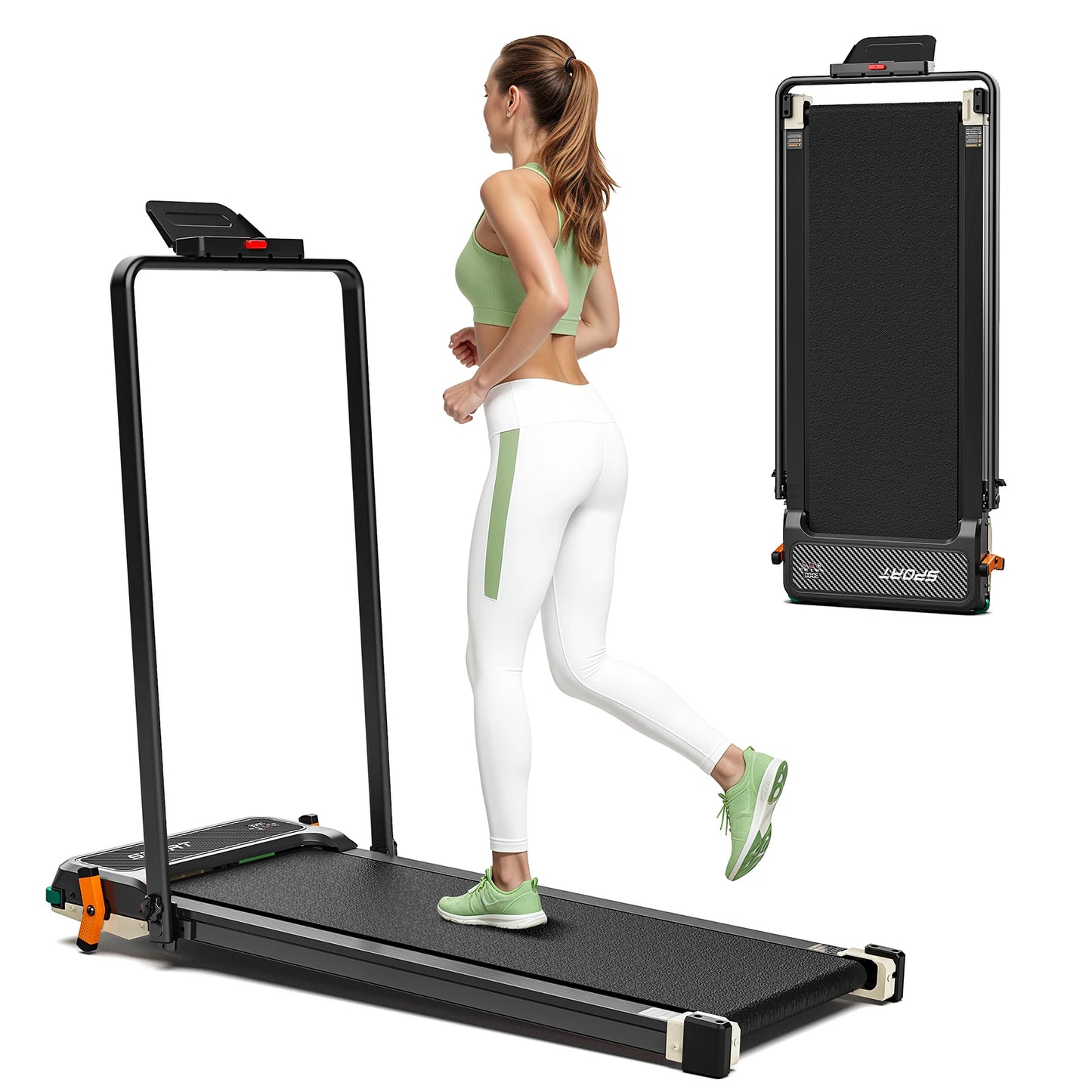 AKLUER Walking Pad Treadmill for Home 2.5HP Walking Pad LCD Digital Data Display 2 in 1 Dual - Sided Walking Running Treadmills