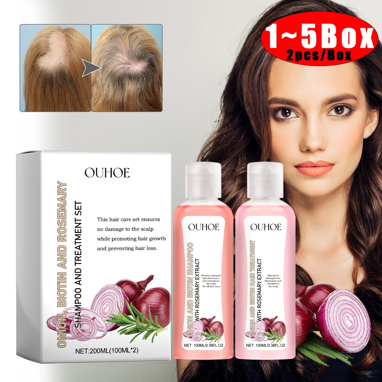Biotin Rosemary Shampoo And Conditioner Set For All Hair Types Paraben Free