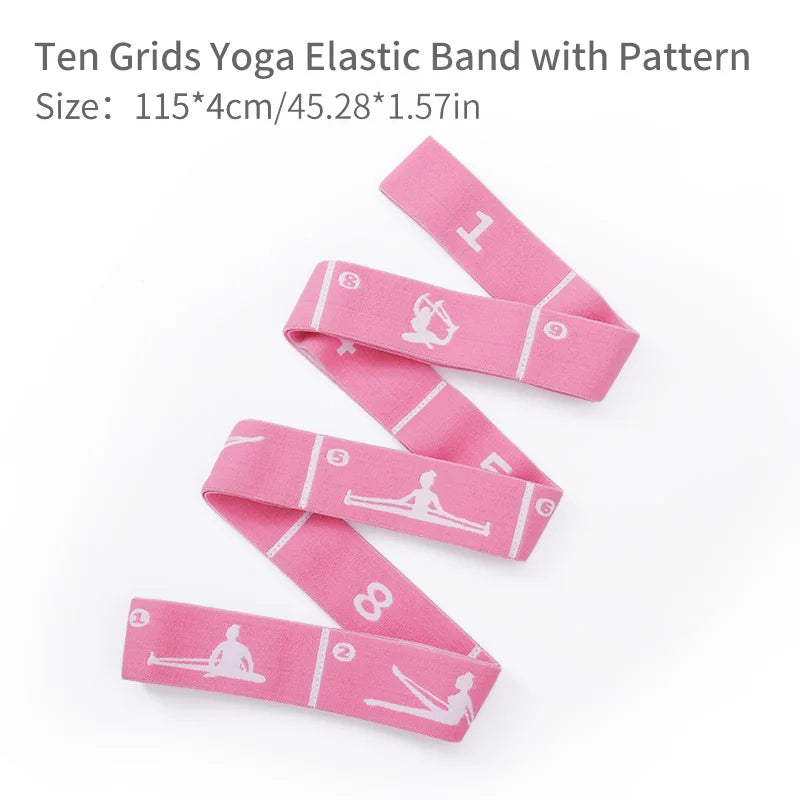 Multi-Functional Slimming Resistance Bands Yoga Strap Elastic Band 8/10/12 Grids for Latin Training, Dance, Pilates, Gymnastics