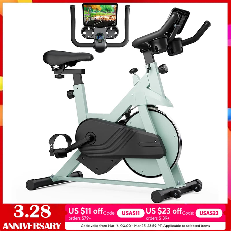 Superun Exercise Bike, 32-Level Magnetic Resistance Stationary Bikes for Home, Low Noise Workout Cycling Bike for Home