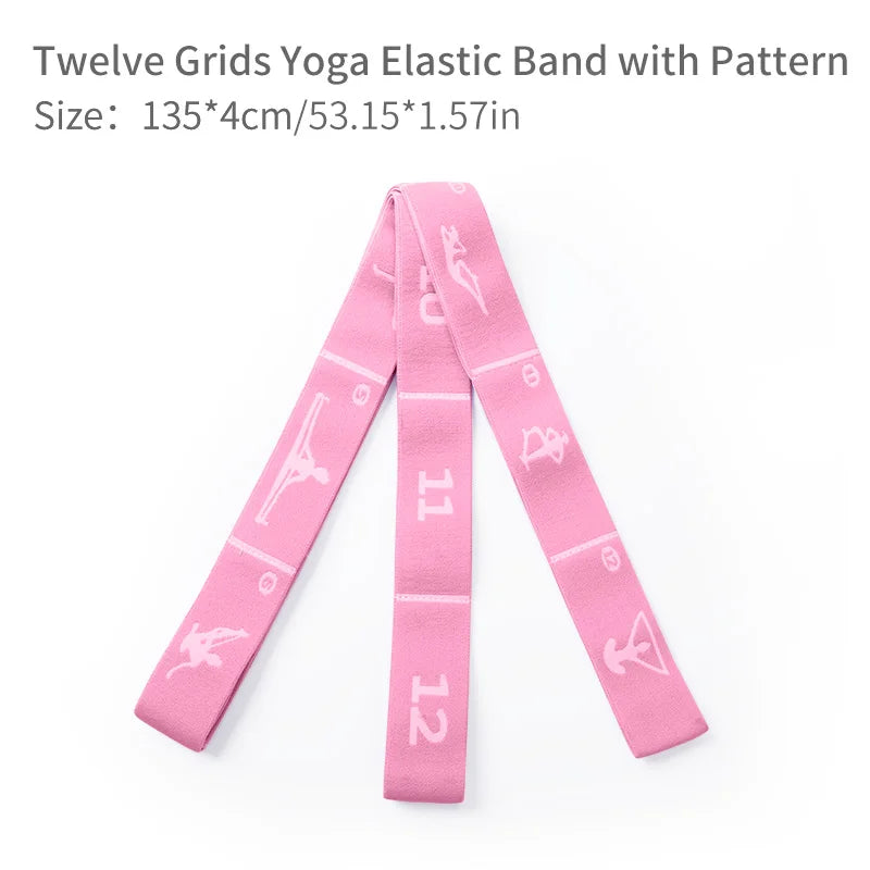 Multi-Functional Slimming Resistance Bands Yoga Strap Elastic Band 8/10/12 Grids for Latin Training, Dance, Pilates, Gymnastics