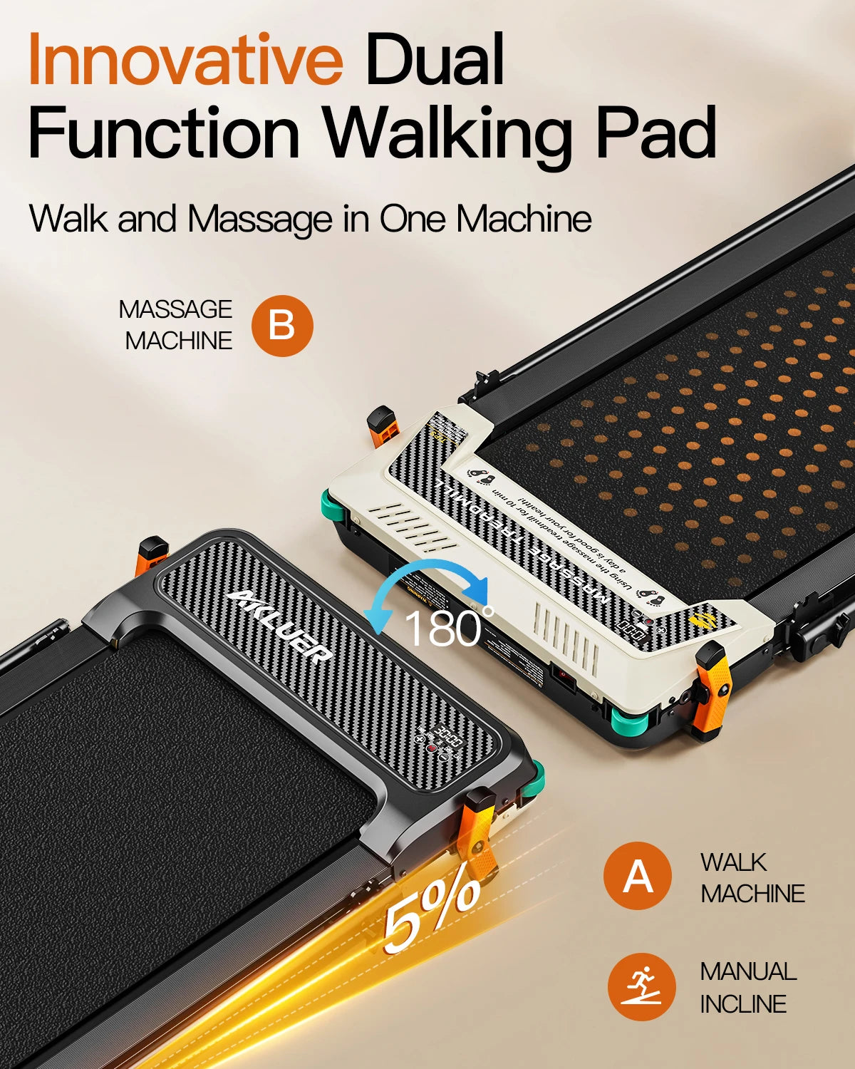 AKLUER Walking Pad Treadmill for Home 2.5HP Walking Pad LCD Digital Data Display 2 in 1 Dual - Sided Walking Running Treadmills