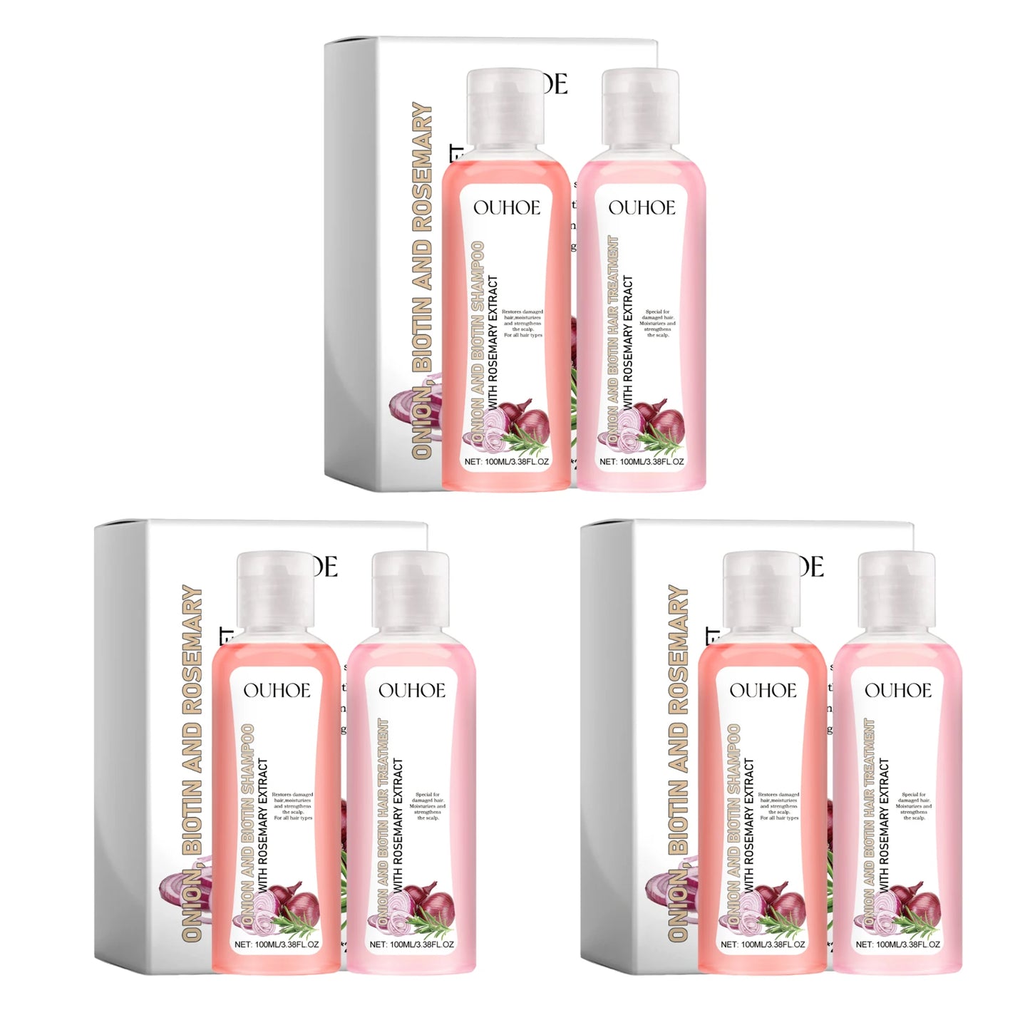 Biotin Rosemary Shampoo And Conditioner Set For All Hair Types Paraben Free
