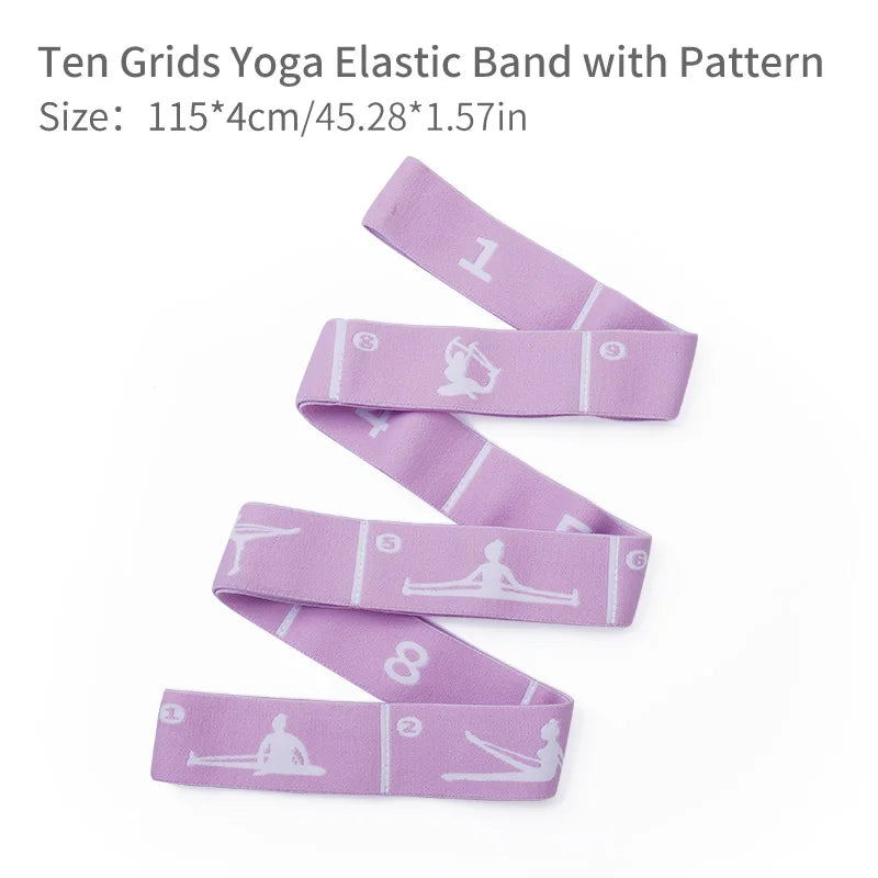 Multi-Functional Slimming Resistance Bands Yoga Strap Elastic Band 8/10/12 Grids for Latin Training, Dance, Pilates, Gymnastics