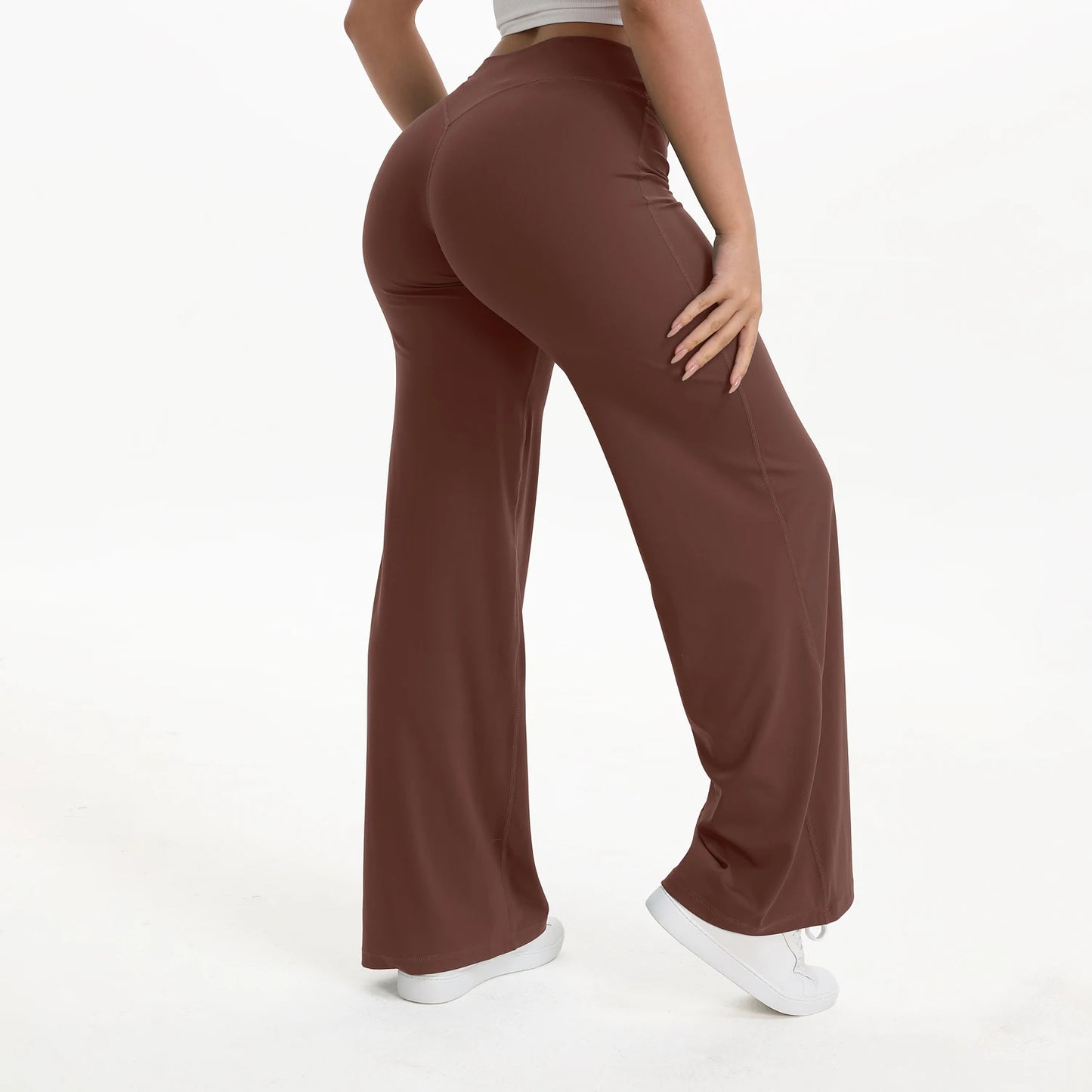 NCLAGEN SoftMotion Straight Leg Yoga Pants Women Mid Waist Running Trousers