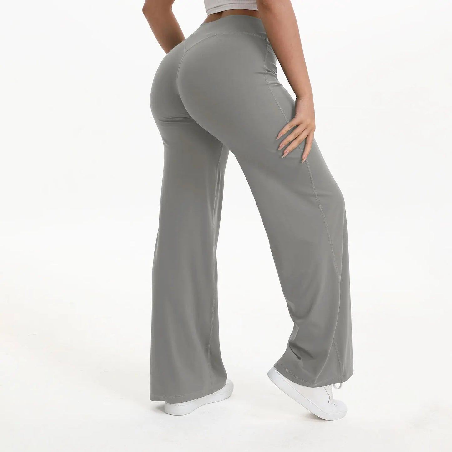 NCLAGEN SoftMotion Straight Leg Yoga Pants Women Mid Waist Running Trousers