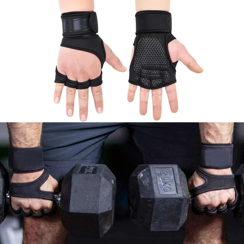 Half Finger Lifting Gloves for Men Women Non Slip Breathable Palm Protection
