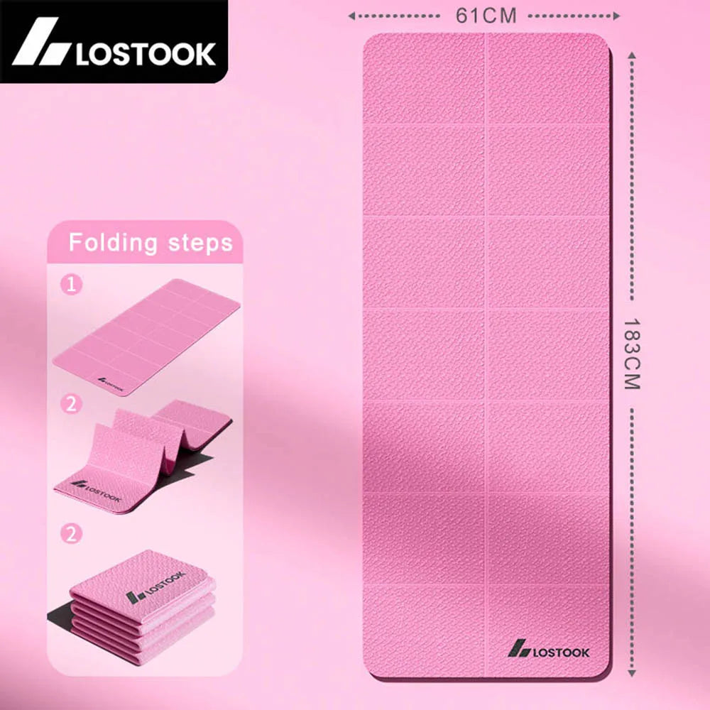 Foldable Yoga Mat 4mm Thick TPE Easy to Store for Travel Exercise Mat for Yoga Pilates Home Workouts and Floor Exercises