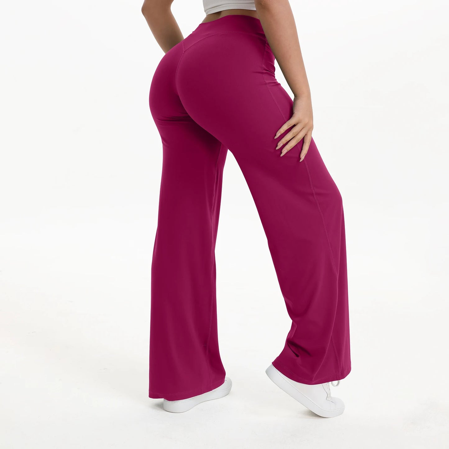 NCLAGEN SoftMotion Straight Leg Yoga Pants Women Mid Waist Running Trousers