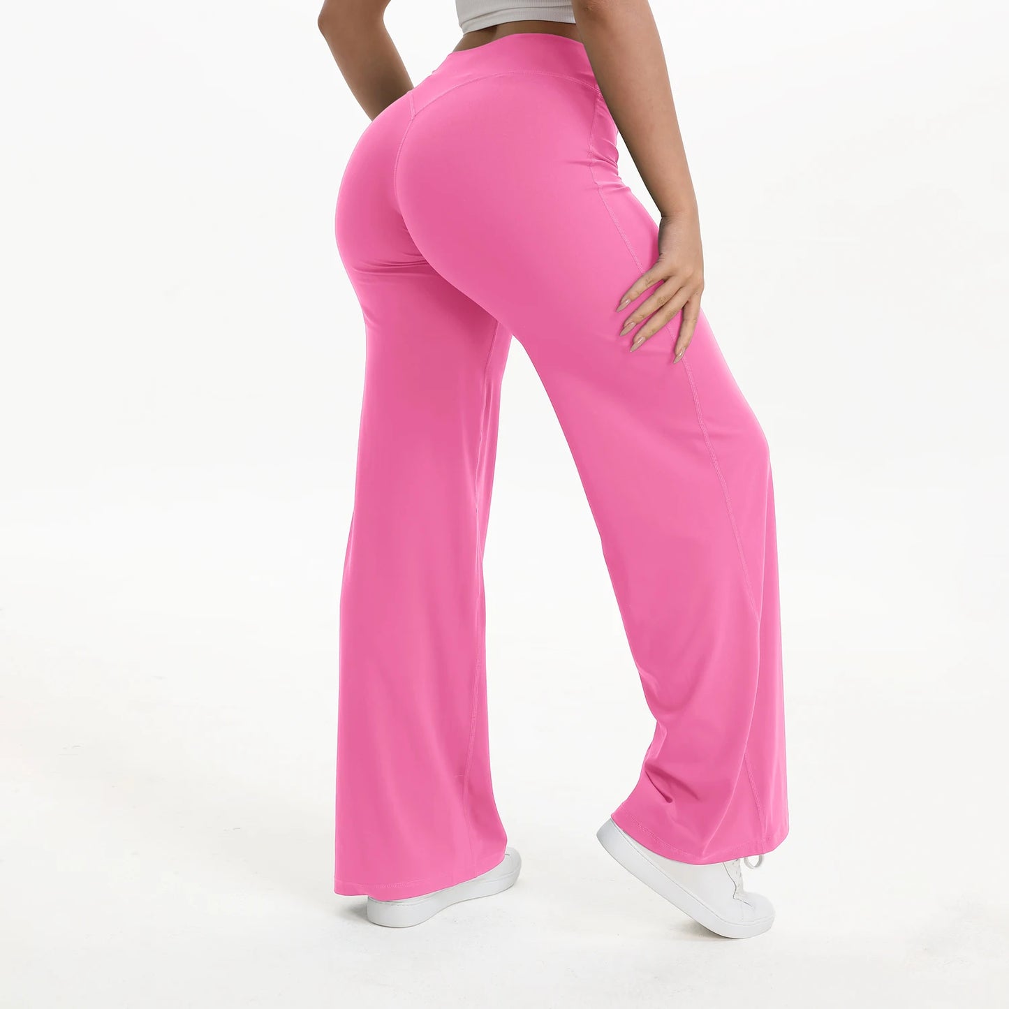 NCLAGEN SoftMotion Straight Leg Yoga Pants Women Mid Waist Running Trousers
