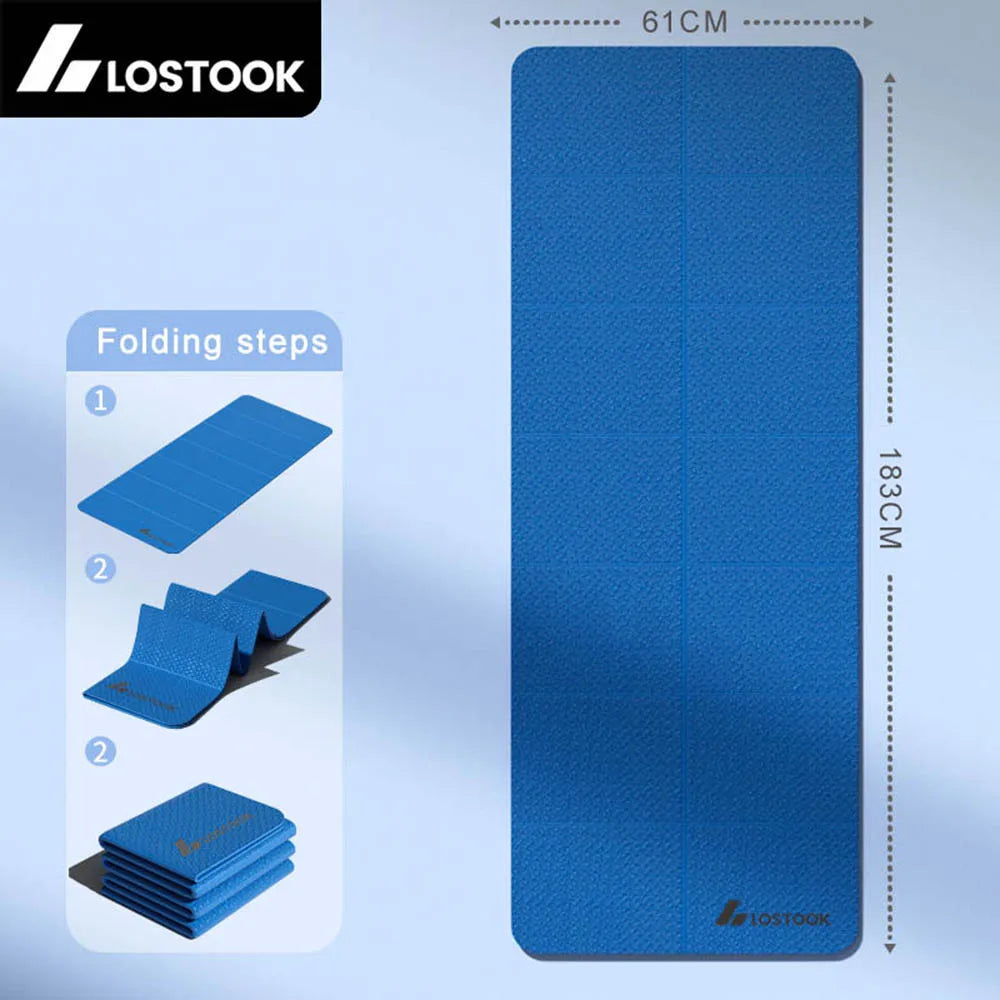 Foldable Yoga Mat 4mm Thick TPE Easy to Store for Travel Exercise Mat for Yoga Pilates Home Workouts and Floor Exercises