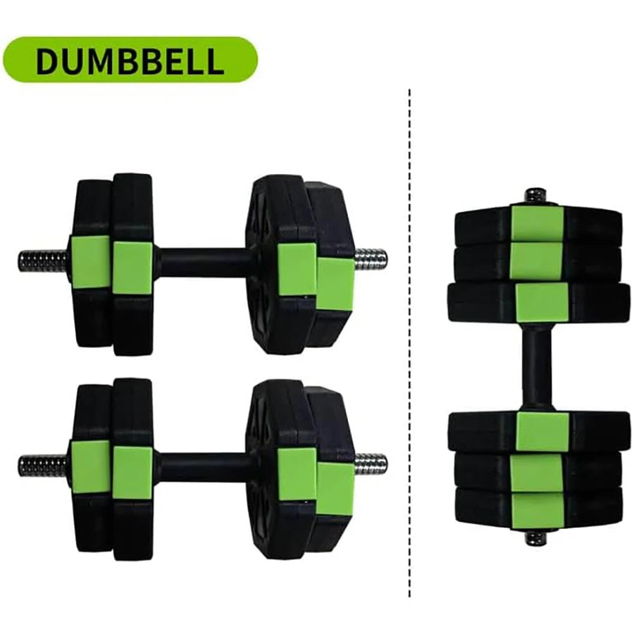 2 In 1 Adjustable Dumbbell Set With Iron Handle For Home Gym