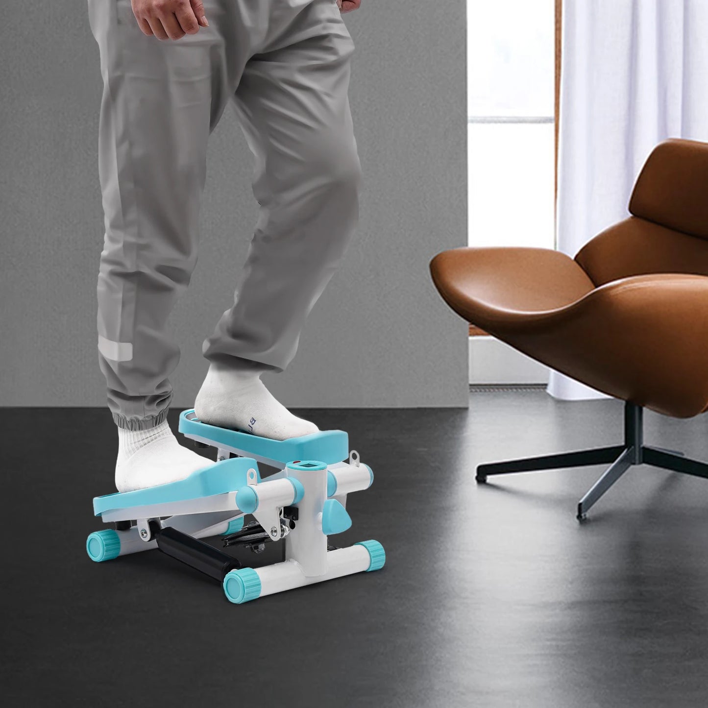 Turn spare minutes into powerful cardio with a compact stepping trainer you can use anywhere.
