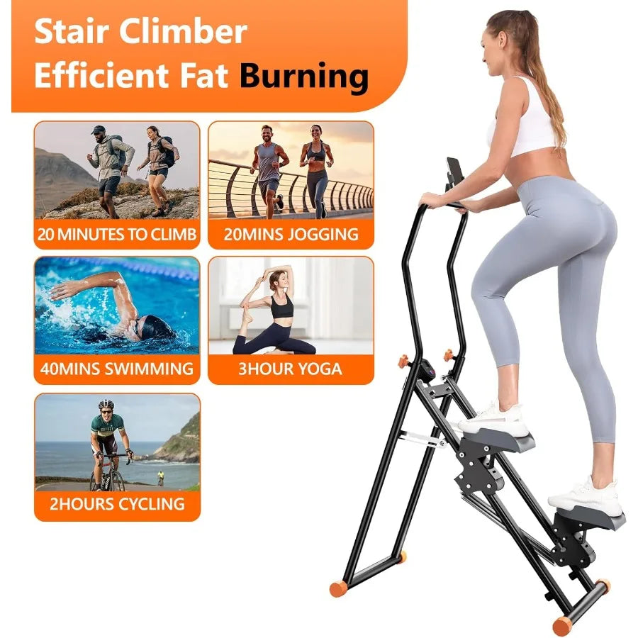 Stair Stepper for Home Upgraded Vertical Climber Machine for Full-Body Workout Compact Folding Cardio Exercise Climber Resistan