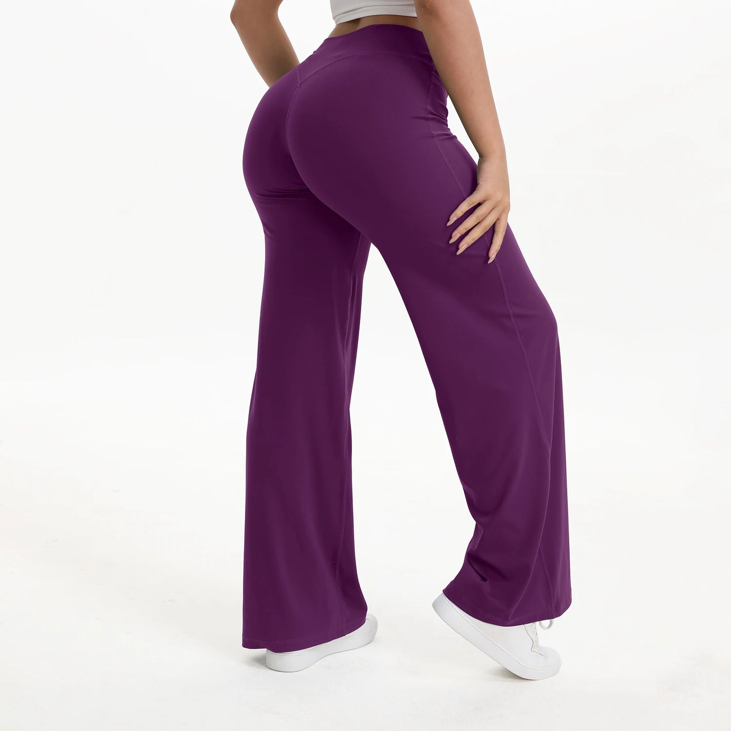 NCLAGEN SoftMotion Straight Leg Yoga Pants Women Mid Waist Running Trousers