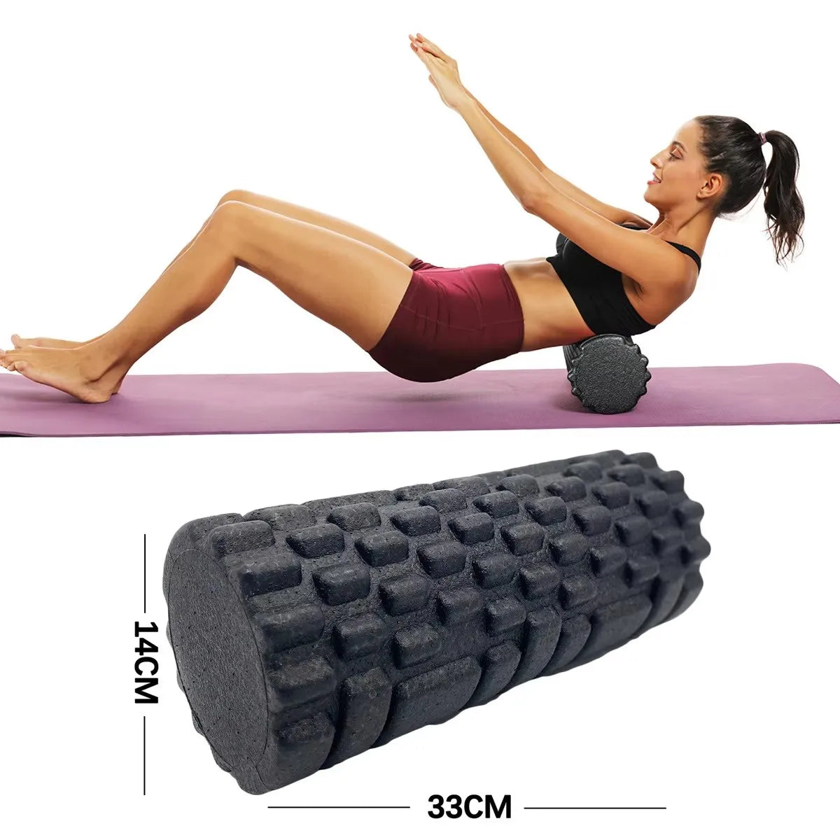 30 and 33 Centimeters Fitness Foam Roller for Muscle Massage Pilates Recovery