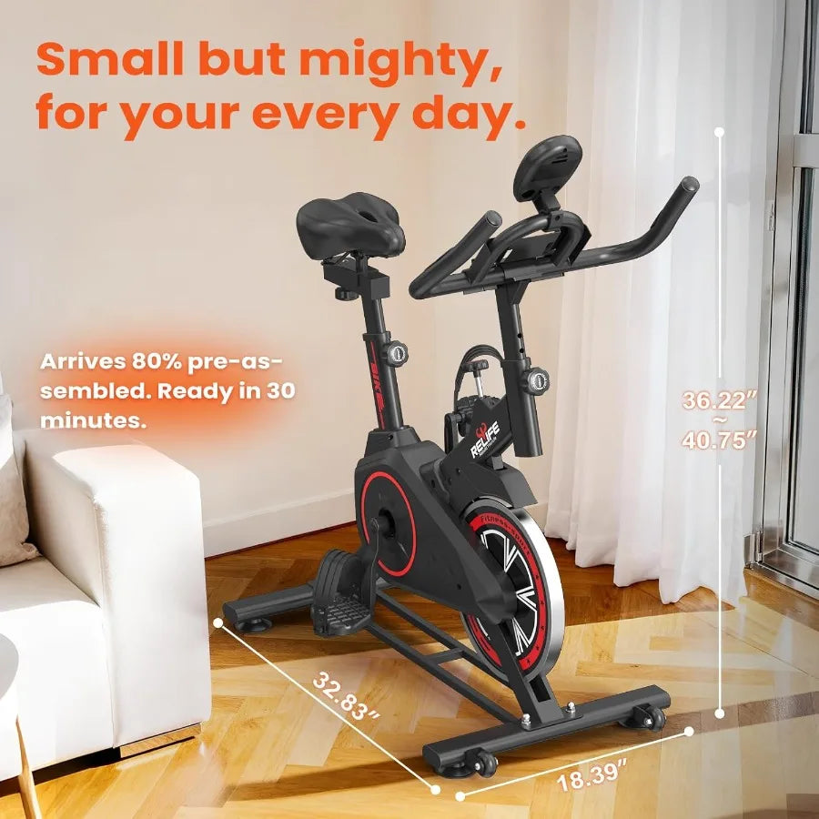 Exercise Bike Stationary for Home IndoorCycling Bike with Silent Belt Drive for Home Cardio Brake Pad Resistance with djustable