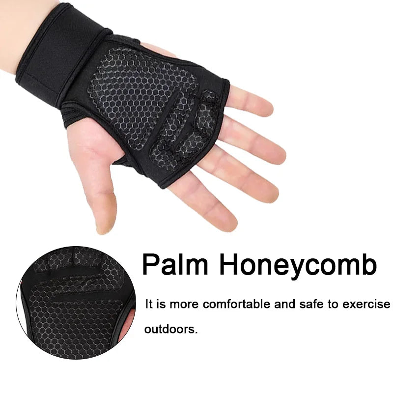 Half Finger Lifting Gloves for Men Women Non Slip Breathable Palm Protection