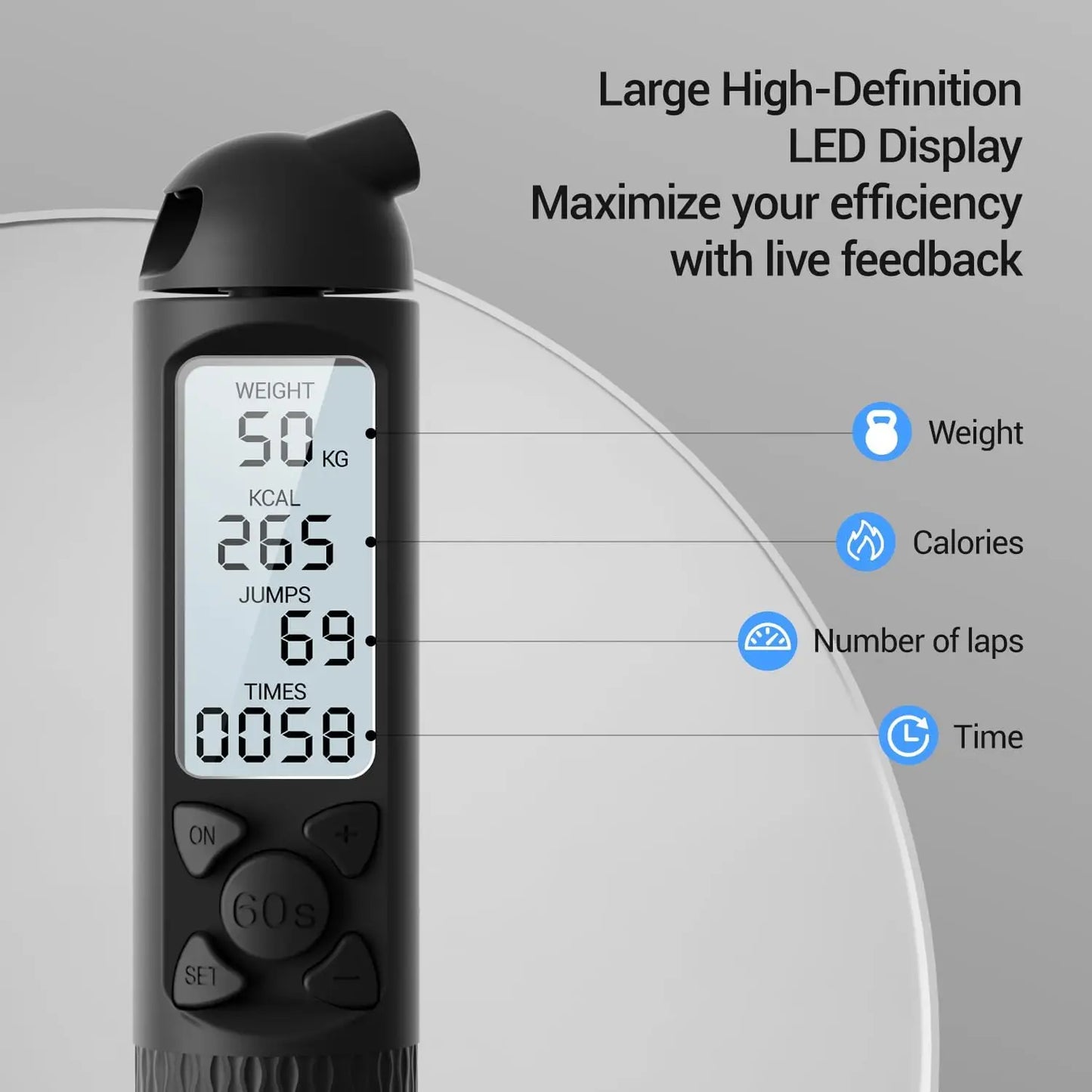 Adjustable Cordless Jump Rope With LCD Counter For Calorie Burn Home Fitness