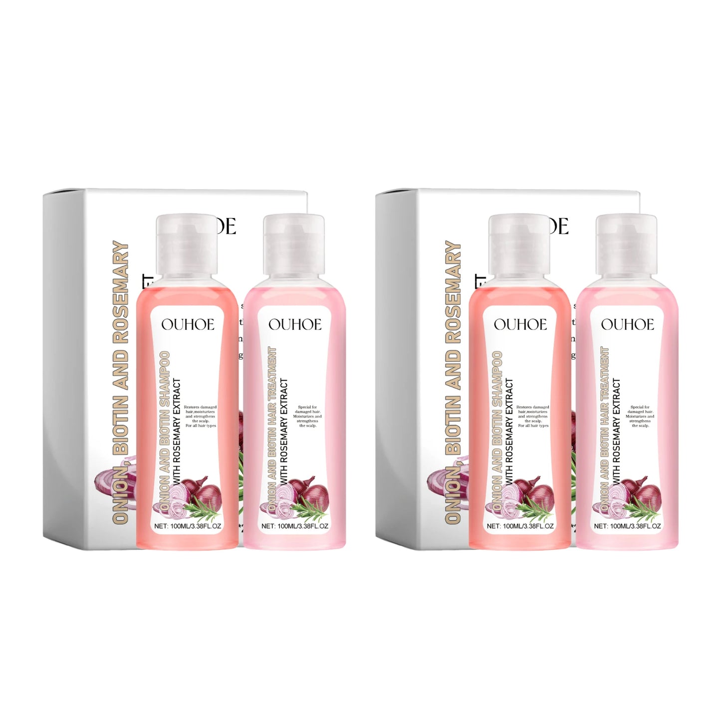 Biotin Rosemary Shampoo And Conditioner Set For All Hair Types Paraben Free
