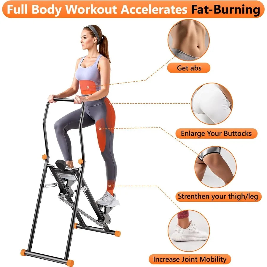 Stair Stepper for Home Upgraded Vertical Climber Machine for Full-Body Workout Compact Folding Cardio Exercise Climber Resistan