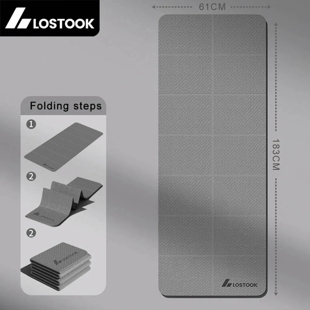 Foldable Yoga Mat 4mm Thick TPE Easy to Store for Travel Exercise Mat for Yoga Pilates Home Workouts and Floor Exercises