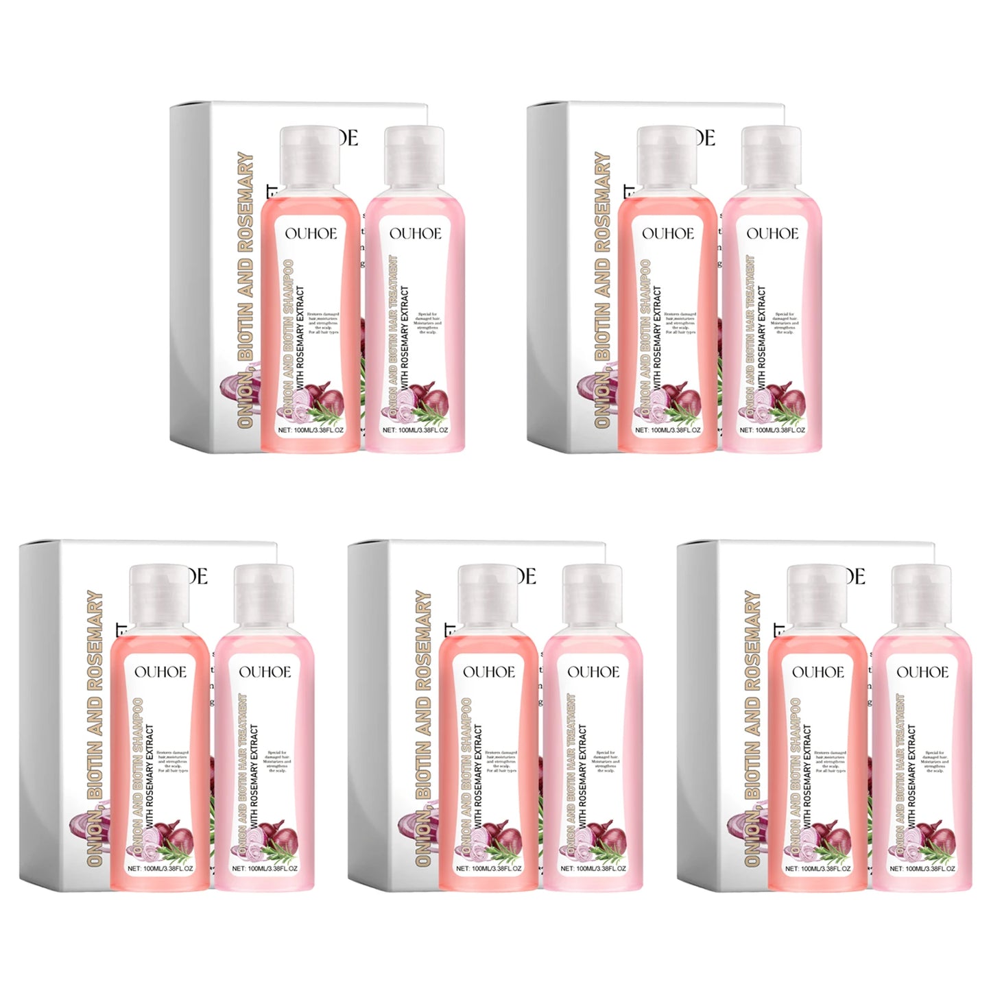 Biotin Rosemary Shampoo And Conditioner Set For All Hair Types Paraben Free