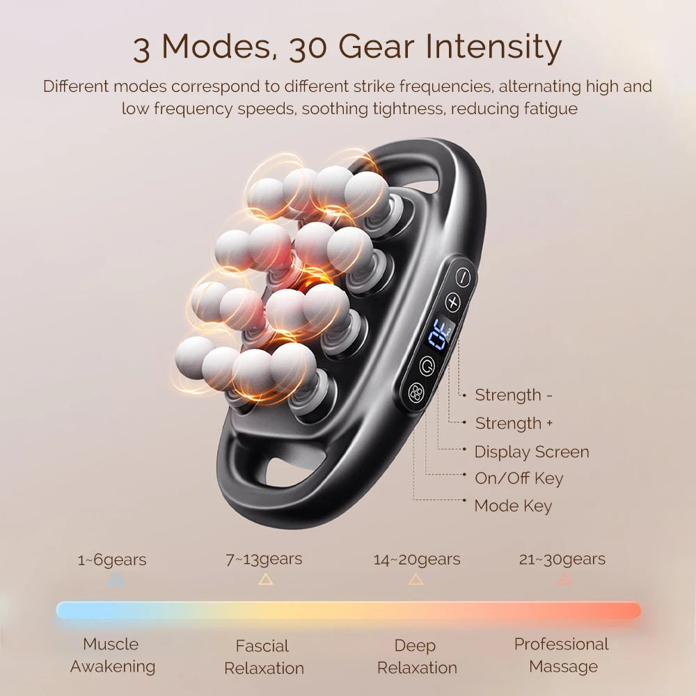 Fascia Gun With 16 Heads High Frequency Massage For Back Neck Shoulder Waist