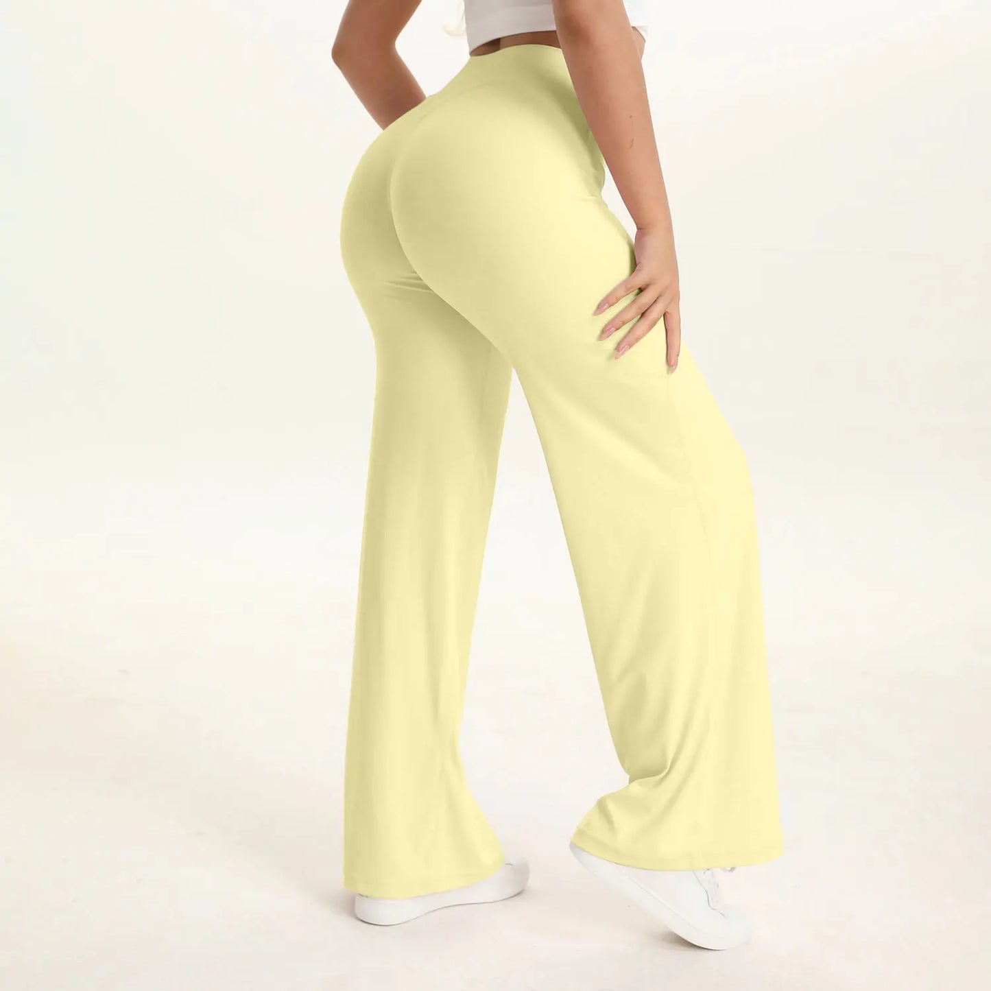 NCLAGEN SoftMotion Straight Leg Yoga Pants Women Mid Waist Running Trousers