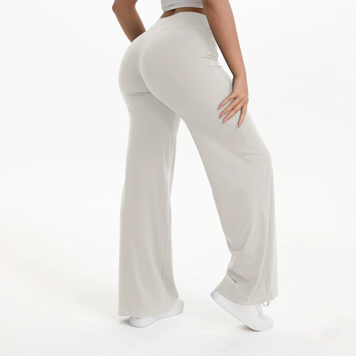 NCLAGEN SoftMotion Straight Leg Yoga Pants Women Mid Waist Running Trousers