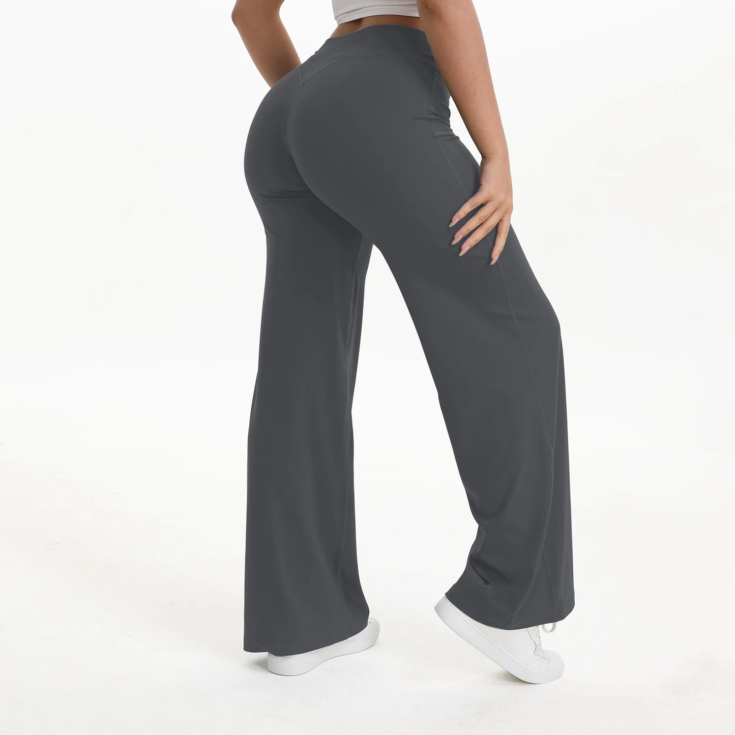 NCLAGEN SoftMotion Straight Leg Yoga Pants Women Mid Waist Running Trousers