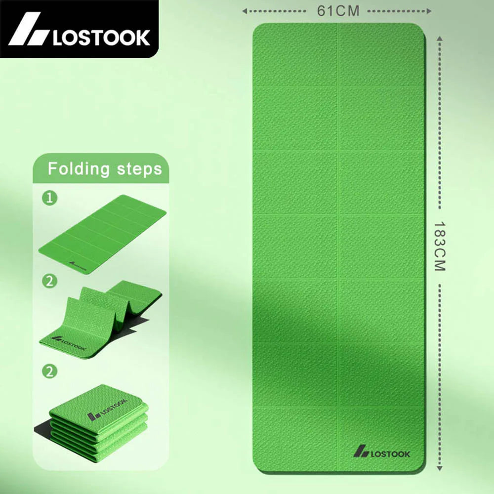 Foldable Yoga Mat 4mm Thick TPE Easy to Store for Travel Exercise Mat for Yoga Pilates Home Workouts and Floor Exercises