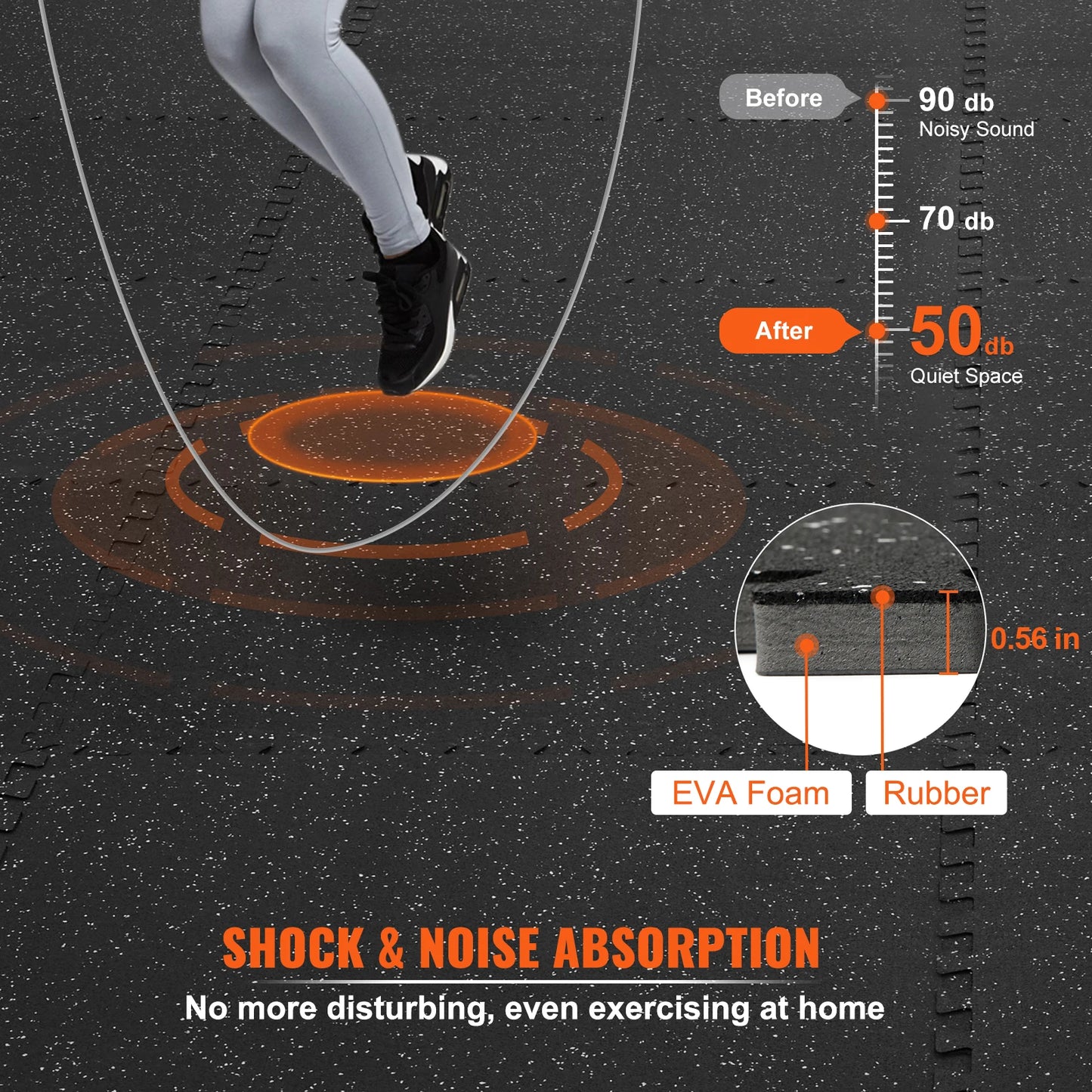Turn your space into a safe, convenient workout zone with these interlocking gym floor mats.